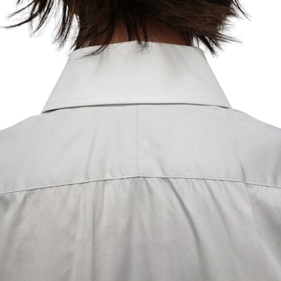 Frank Rostron England Dress Shirt Contrast Collar Two button Cuff Light Gray XL - Picture 11 of 14